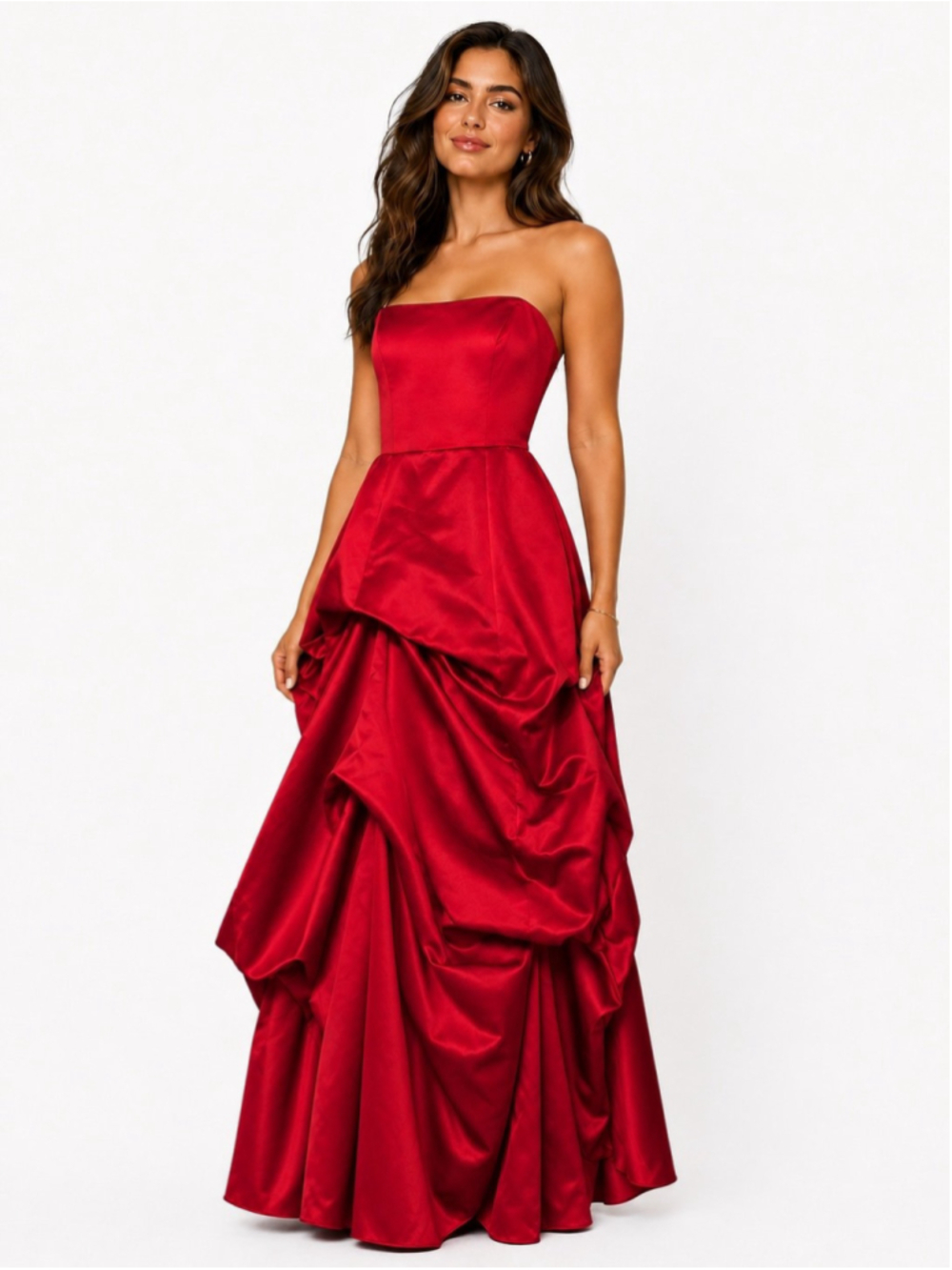 David's Bridal Red Gown Dress